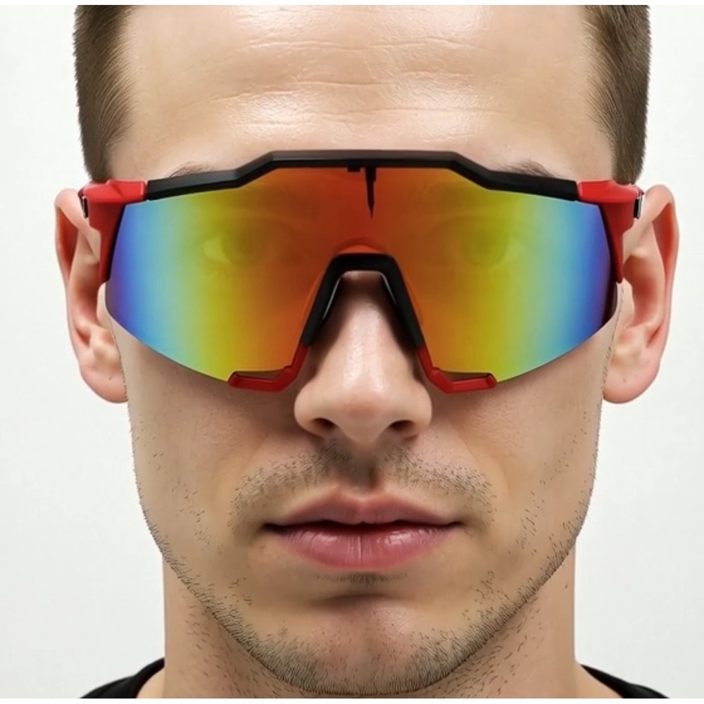 Cycling Sunglasses Sport Bike Glasses Windproof UV Protection Red Frame Gafas